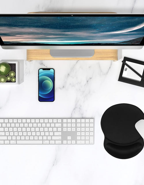 Load image into Gallery viewer, Mouse Pad, Ergonomic Mouse Pad with Gel Wrist Rest Support, Gaming Mouse Pad with Lycra Cloth, Non-Slip PU Base for Computer, Laptop, PC, Home, Office &amp; Travel, Black
