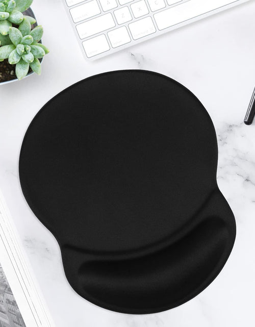 Load image into Gallery viewer, Mouse Pad, Ergonomic Mouse Pad with Gel Wrist Rest Support, Gaming Mouse Pad with Lycra Cloth, Non-Slip PU Base for Computer, Laptop, PC, Home, Office &amp; Travel, Black
