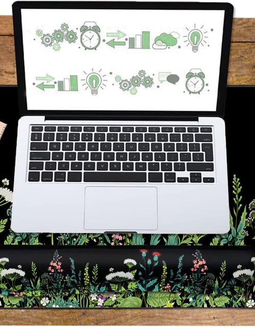 Load image into Gallery viewer, Keyboard Mouse Pad Set, Extended Mouse Pad+Keyboard Wrist Rest Support, Memory Foam Ergonomic Easy Typing, 3Pcs (35.4×15.7 In) Desk Pad Set for Home Office Study Game - Weeds
