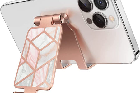 Cell Phone Stand, Foldable Adjustable Phone Mount Holder, Compatible with Iphone 14/Iphone 13/Iphone 12/Iphone 11/Galaxy S22/S21/Pixel 6, Android Smartphones, All Smart Phone (Marble)