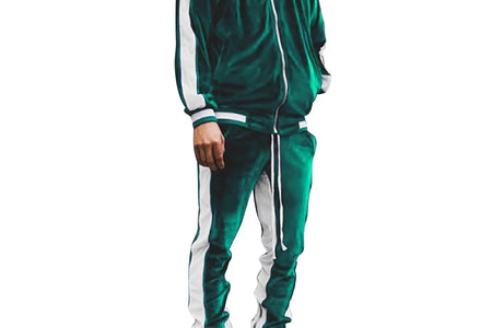 Men'S Tracksuit Full Zip Hooded Sweatshirt Sets Matching Wide Leg Cargo Pants 2 Piece Outfit Brown,Xl