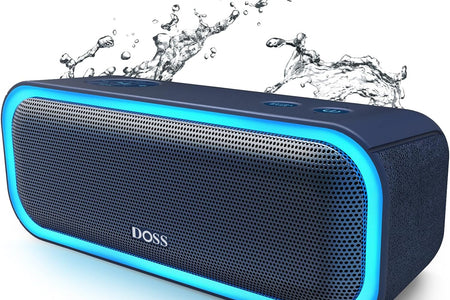 Bluetooth Speaker, Soundbox Pro Wireless Speaker with 20W Stereo Sound, Active Extra Bass, Bluetooth5.0, IPX6 Waterproof, Wireless Stereo Pairing, Multi-Colors Lights, 20Hrs Playtime -Blue