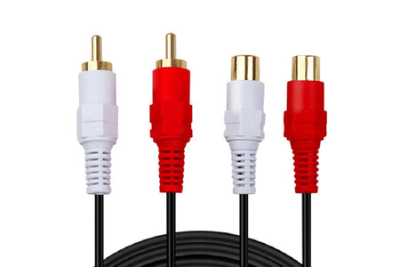 GHWL 2 RCA Extension Cable,Gold Plated 2 RCA Male to Female Stereo Audio Extension Cable (50Ft)